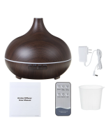 550ML Dark Wood Grain Aroma Air Humidifier with LED Lights