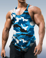 Light Blue Camo Sports Vest for Men