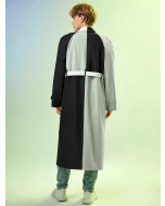 Alien Print Belted Trench Coat for Stylish Men