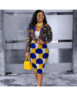 Stylish Blazer Jacket and Skirt Set for Casual Occasions