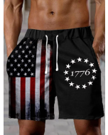 Men's Vintage Flag Printed Shorts