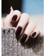 Upgrade Your Look with Gloss False Nail Fake Nail, Medium Glossy Grape Purple Solid Acrylic Full Cover Simple Press On Nail Kit