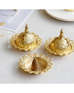 Arabian incense burner Middle East style mini portable gold tower incense burner incense set small metal incense burner