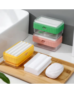 Double layer self draining soap dish dispenser soap holder