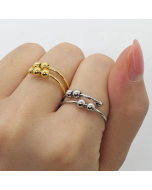 Double Layer Turning Beaded Ring Unzip Ring