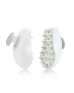 Private label Hair Shampoo Brush Scalp Care Hair Brush with Soft Silicone Scalp Massager Black White