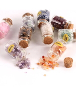 Wholesale natural healing stone crystal gravel glass bottle energy wish bottle