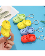 Cute Keychain Shoe Charms Mini Croc Keychain Pendant Shoe Decor DIY Crafting Rubber Slipper Key Chain Shoe