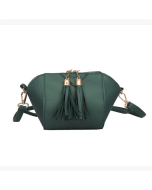 Women Mini Tassel Phone Bag Shell Solid Leisure Crossbody Bag