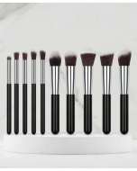 White Classic 10pcs/set 5 Large And 5 Small Makeup Brushes Including Eyeshadow Brush And Concealer Brush, Portable Makeup Brush Set Beauty Tools