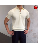 Gentleman Summer Casual Plain Knitted Polo Shirt