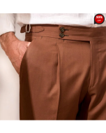 Retro slim mens plain color gentleman pants