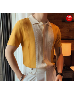 Vintage casual mens short-sleeved Polo shirt