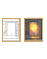 Light painting photo frame will glow decorative painting ins bedside bedroom line diy night light wall painting sunshine picture frame