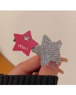 Sweet and cool rhinestone star hairpin, light luxury, high-end bangs, edge clip, headdress, temperament, metal hairpin