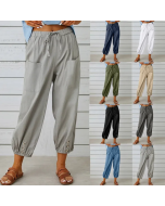 WOMEN'S SUMMER CAPRI WIDE LEG PANTS