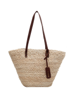 Large capacity woven bag women's bag 2022 summer new niche straw bag shoulder bag hundred handheld bucket bag