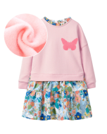 Little maven children's fall and winter models Europe and the United States wind girls dress striped long-sleeved children's dress dresses