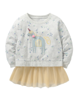 Europe and the United States girls sweater fall and winter new cotton sweater cute cartoon flowers children sweater