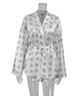 2023 Europe and the United States new V-neck long-sleeved shorts printed pajamas suit casual cardigan loose sense of ladies homewear