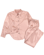 2023 summer new collar shirt satin sateen camisole underwear pants three-piece European and American pajamas homewear