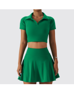 Spring Europe and the United States naked tennis clothing suit female outdoor quick-dry running sports fitness clothing casual T-shirt suit