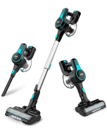 INSE Vacuum Cleaner Cordless, Rechargeable Vacuum Cleaner Bagless 6 in1 Stick Vacuum Cleaner Handheld 20 KPa Stick Vacuum Cleaner with LED Electric Brush Washable HEPA Filter for Car Pet Hair Carpet