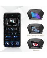 Crelander Motorcycle Sling Bag with LED Display,Cyclops Hard Shell Crossbody Rider Backpack Polyhedral Dynamic Shoulder Chest Waist Bag Messenger Bag