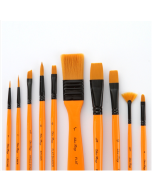 Bamboo Pavilion 10-in-1 wooden pole nylon hair watercolor brush board brush fan-shaped painting pen set with cloth bag