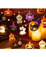 Halloween costume horror spider web skull decoration pumpkin atmosphere light string(3M, 6M USB type / 10M CN plug type)