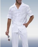 Walking Set - White Lineart Print, 2-Piece