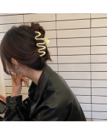 Cream color system niche design sense wave grab clip back of the head temperament hair grab plate hair clip shark clip hair accessories female