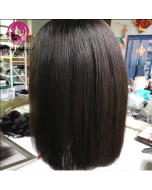 Natural Color Long Swiss Lace Straight Hair Wig For Black Women 100% Raw Indian Human Hair Lace Front Wig