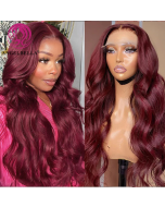 Angel Bella Body Wave 99j Lace Front Wig 13x4 Raw Hair Wig Supplier Wholose Raw Cuticle Aligned Indian Hair Unprocessed Wig