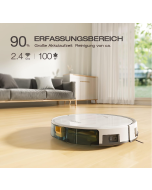 Tesvor M2 Robot Vacuum Cleaner, 6000 Pa Strong Suction Power Robot Vacuum Cleaner, Self-Charging, WiFi, 5200 mAh + 180 Min. Running Time, Ideal for Pet Hair