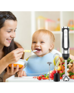 LINKChef Immersion Blender Handheld, Reinforced 800 Watt 5 Speed Turbo Immersion Blender, Hand Blender for Shakes and Smoothies, 304 Stainless Steel with Whisk & Milk Frother Attachments (3-in-1)