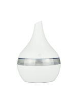 2 PCS 300ml USB Electric Aromatherapy Air Diffuser Wooden Ultrasonic Air Humidifier Essential Oil Fragrance Cool Mist (White)