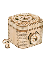Robotime 123pcs Creative DIY 3D Treasure Box Wooden Puzzle Game Assembly Toy Gift for Children Teens Adult Building Block LK502