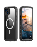 Suitable for iPhone 15 three-proof MagSafe phone case (black)