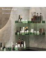 Light luxury bathroom toilet cosmetic rotating shelf no hole wall-mounted drain corner Shelf