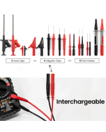 KAIWEETS KET05 Digital Multimeter Probe Soft Wire Needle Tip Universal Test Leads with Alligator Clip 1000V 10A