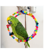 Parrot bird arch climbing swing play wheel ring toy