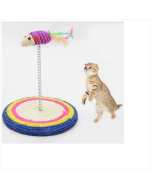 Pet cat toy Color sisal spring round seat cat claw plate Large chassis diameter: 19 cm