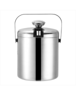 304 Stainless steel Ice bucket Double hollow bar beer red wine bucket with ice clamp capacity: 1.3L