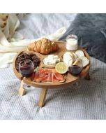 Wooden Outdoor Folding Picnic Table-With Glass Holder