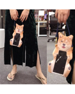 Women Cute Shiba Inu Dog Touch Screen Phone Purse Plush Coin Bag