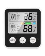 TS-9909-B Multifunction Large Screen Household Thermometer Hygrometer(Black)