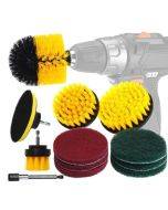 12 piece set of floor, wall, window glass cleaning and descaling electric drill brush head set, color randomly shipped