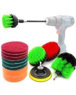 14 piece set of 4-inch sponge cleaning cloth, floor, wall, window, glass cleaning and descaling, electric drill brush head set, color randomly shipped