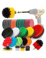 37 piece set of floor, wall, window glass cleaning and descaling electric drill brush head set